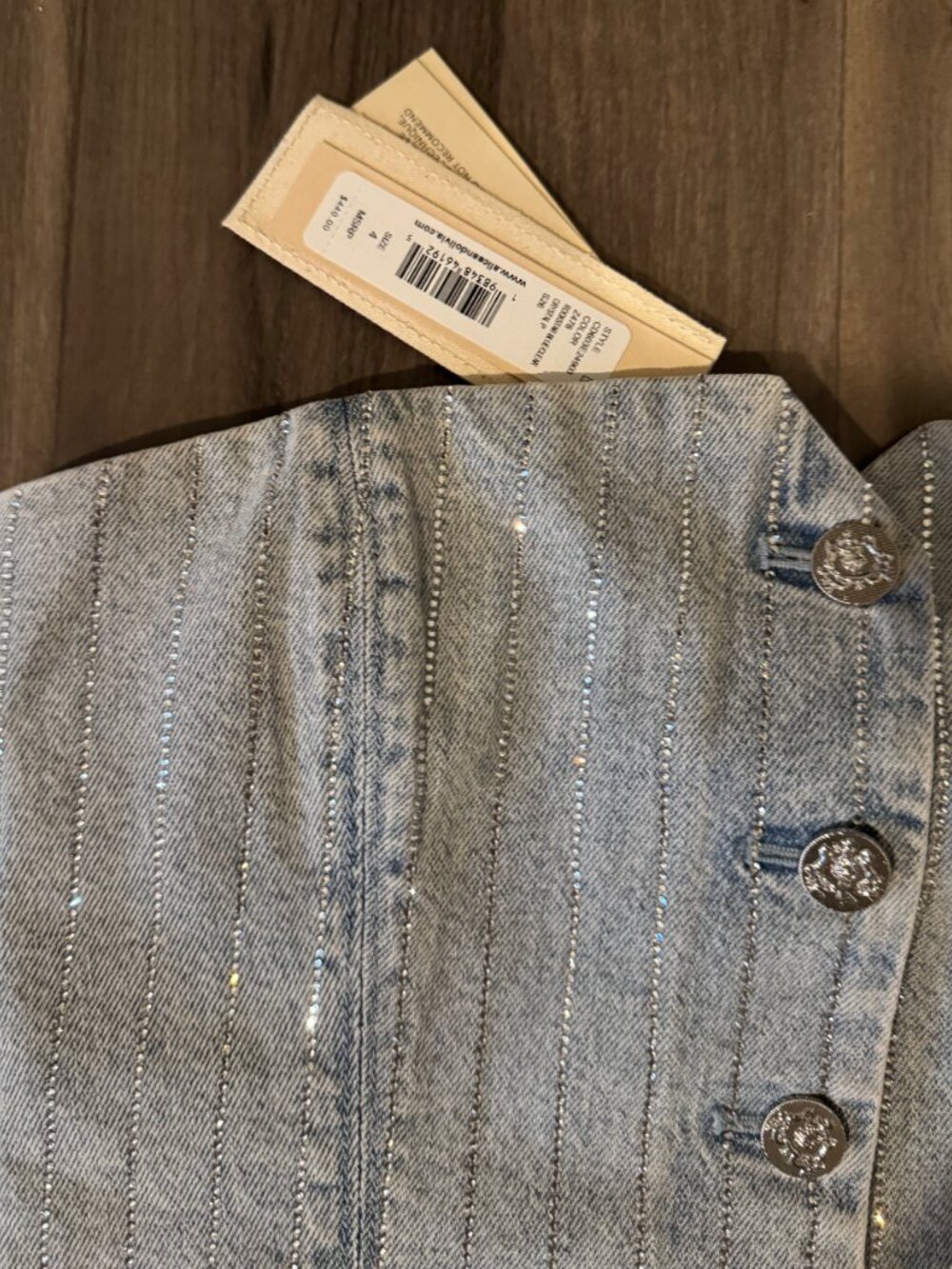 Alice & Olivia Kelcey strapless embellished denim vest - Picture 10 of 10